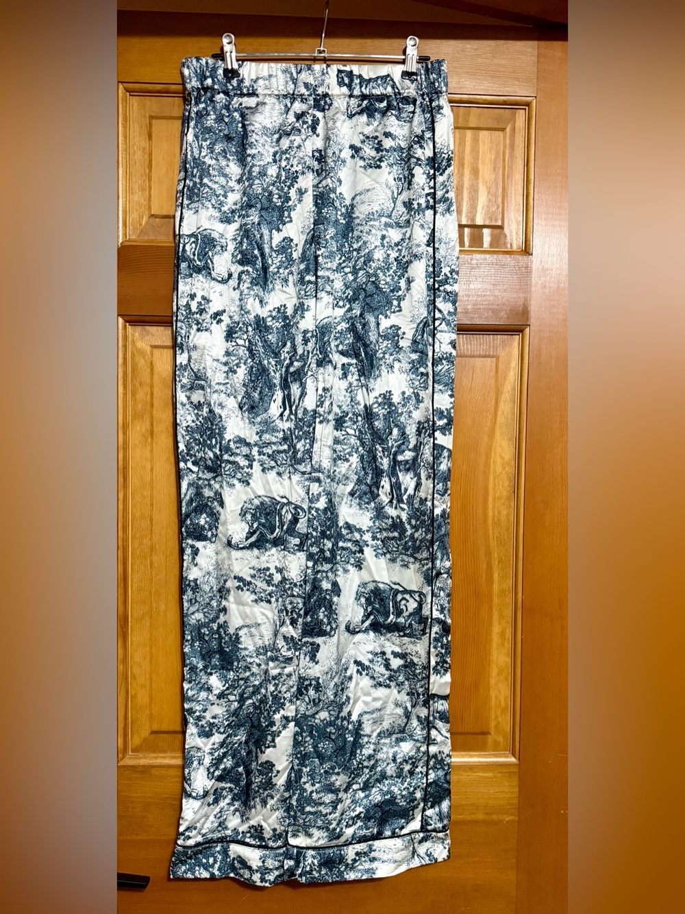 Commense navy and White Scenic Toile Wide-Leg Pants
